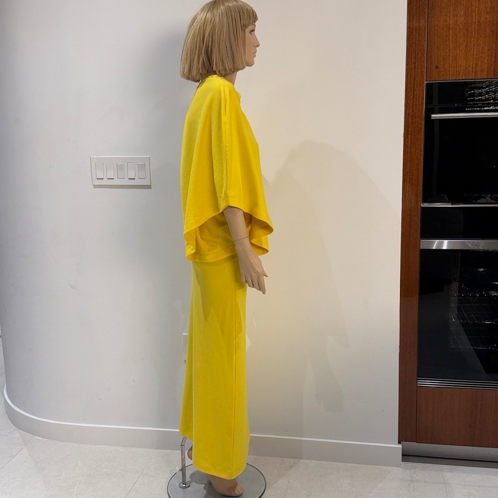 Loewe Yellow Dress asymmetric cotton blend sz 4 - Picture 6 of 16